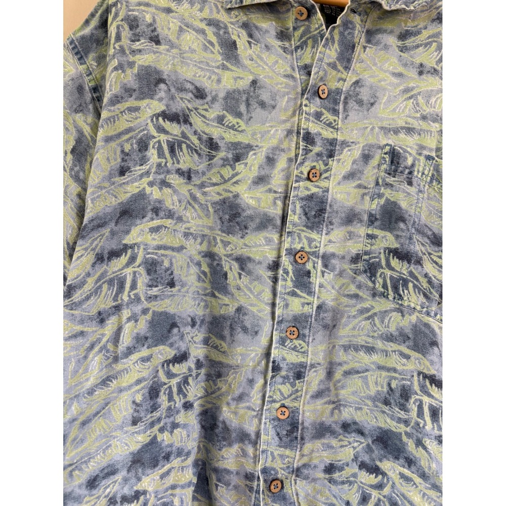 Royal Robbins Men's XXL Blue Linen Blend Short Sleeve Button Up Shirt Hawaiin - Picture 8 of 8
